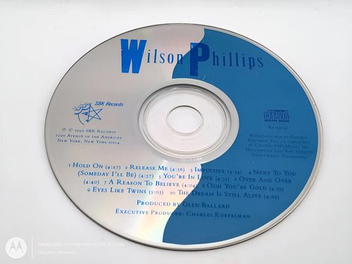 Cd Wilson Philips-homónimo 1994 Sbk Récords Solo Disco Orig