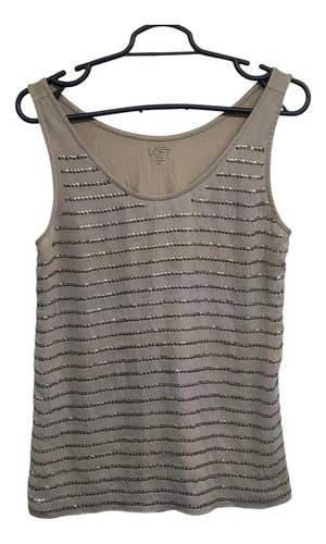 Blusa Ann Taylor Loft Sin Mangas Rayas Lentejuelas Talla Sp Arena Rayas Sp