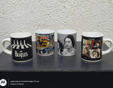 Colección Mini Tazas The Beatles Apple Corps 2012 4pack Orig Blanco The Beatles