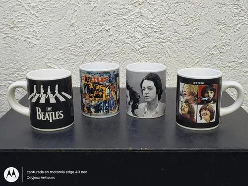 Colección Mini Tazas The Beatles Apple Corps 2012 4pack Orig Blanco The Beatles — Coleccionables vintage, años NOW