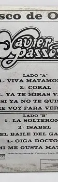Lp Acetato El Disco De Oro De... Xavier Passos Multimusic Estándar — Audio vintage (foto 3)