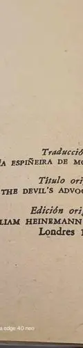 El Abogado Del Diablo Morris West Ed. Pomaire 1969 Argentina