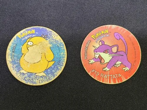 Lote Tazos Pokémon 1 #19 Rattata Y #54 Spyduck 1998 Original — Coleccionables vintage, años 90s