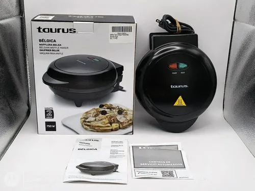 Wafflera Taurus Bélgica Placas Antiadherente En Caja Usado Negro