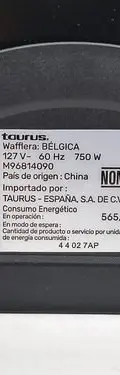 Wafflera Taurus Bélgica Placas Antiadherente En Caja Usado Negro