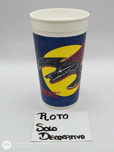 Pepsi Vaso Vintage Batman Batwing Retro 80's Con Detalle Azul, Amarillo Con Blanco — Coleccionables vintage, años 80s