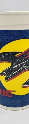 Pepsi Vaso Vintage Batman Batwing Retro 80's Con Detalle Azul, Amarillo Con Blanco — Coleccionables vintage, años 80s (foto 2)