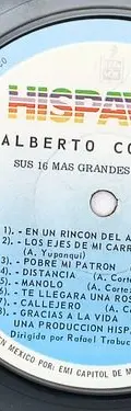 Disco Lp Acetato Alberto Cortez 16 Grandes Éxitos Emi 1985 Estándar — Audio vintage, años 80s (foto 7)