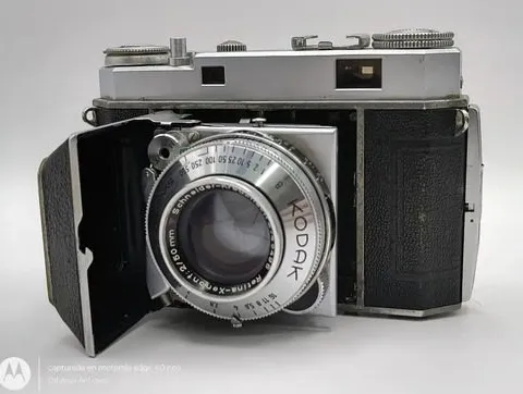 Cámara Analógica Kodak Retina Iia Vintage 50's Decorativa Negro Y Plateado