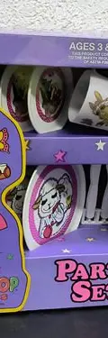 Juego De Té Vintage Lamb Chop & Friends Chilton Toys 1993 Blanco Con Morado Y Rosa — Decoración vintage, años 90s