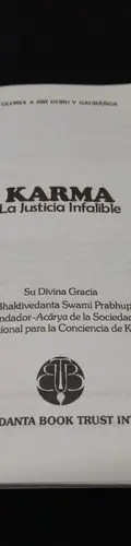 Karma La Justicia Infalible Bhaktivedanta Swami Prabhupada — Coleccionables vintage, años 80s (foto 3)