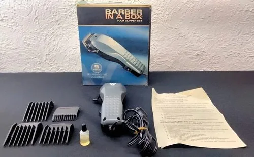 Rasuradora Eléctrica Cabello Barber In A Box Vintage No Sirv Gris Oscuro — Decoración vintage