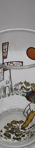Vaso De Cristal Vintage Pareja Bailando Campo Molino Viento Transparente — Coleccionables vintage, años 60s (foto 7)