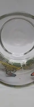 Vaso De Cristal Vintage Pareja Bailando Campo Molino Viento Transparente — Coleccionables vintage, años 60s (foto 9)