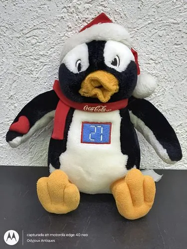 Peluche Pingüino Coca Cola Colección El Tesoro De La Navidad Negro — Coleccionables vintage, años 90s