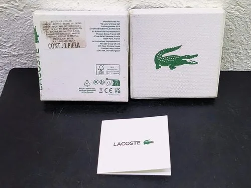 Caja/estuche Para Joyería Marca Lacoste Original Usado Blanco Con Verde — Coleccionables vintage, años 90s