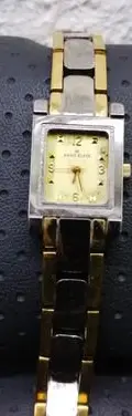 Reloj Pulso Anne Klein Acero Inox Mujer Con Detalle Original Dorado Con Plateado Plateado Dorado — Decoración vintage