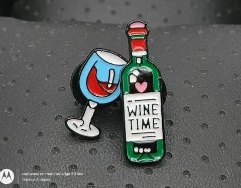 Pin/broche Copa Y Botella De Vino Retro Vintage Metal 3cm Verde Rojo Azul Copa Y Botella De Vino Retro Vintage