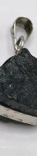 Dije De Turmalina Negra Recubrimiento Latón Plateado 3cm Negro — Coleccionables vintage (foto 6)