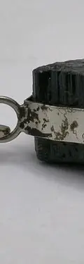 Dije De Turmalina Negra Recubrimiento Latón Plateado 3cm Negro — Coleccionables vintage (foto 10)