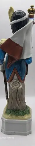 Estatua D Porcelana Soldado Napoleonico Ispada De Toledo 70s Azul Y Blanco — Decoración vintage, años 70s (foto 6)