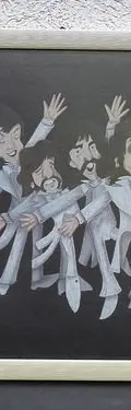 Cuadro The Beatles Caricatura Arte Hecho A Mano 2009 México — Decoración vintage, años NOW (foto 2)