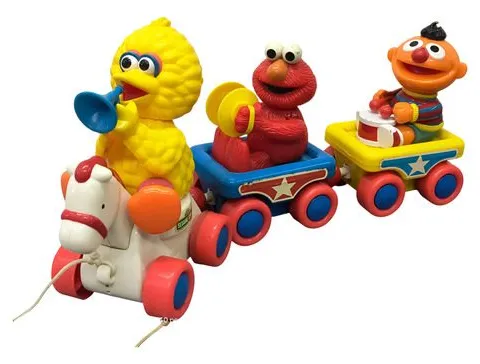 Juguete Tren Para Tirar Vintage Plaza Sésamo Tyco 1996 Retro Big Bird Elmo Enrique Babyes Colores