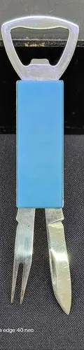 Destapador Abre Botellas Navaja Vintage Niágara Falls Metal Plateado Con Azul Y Verde — Coleccionables vintage, años 90s (foto 2)