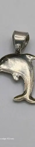Aretes Y Dije Delfines En Plata Fina .925 Usado Plateado — Coleccionables vintage (foto 3)