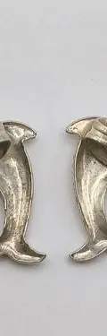 Aretes Y Dije Delfines En Plata Fina .925 Usado Plateado — Coleccionables vintage (foto 6)