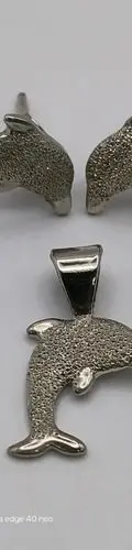Aretes Y Dije Delfines En Plata Fina .925 Usado Plateado — Coleccionables vintage (foto 9)
