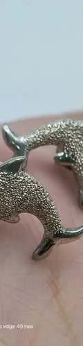 Aretes Y Dije Delfines En Plata Fina .925 Usado Plateado — Coleccionables vintage (foto 7)