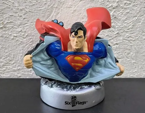 Superman Tapa Busto D Superman Vaso Six Flags Dc Comics Orig