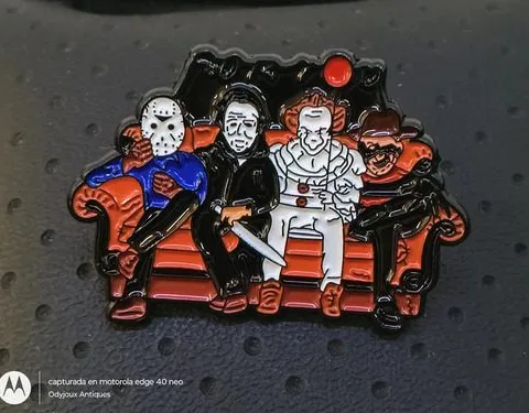 Pin/broche Villanos Del Terror Halloween Jason Freddy Metal Rojo Villanos Del Terror