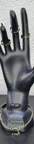 Brazalete De Cadena Punk Gótica Dedos Hasta Muñeca Plateada Plateado — Coleccionables vintage (foto 6)