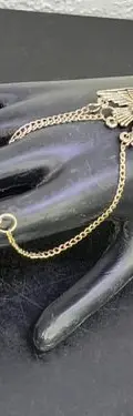 Brazalete De Cadena Punk Gótica Dedos Hasta Muñeca Plateada Plateado — Coleccionables vintage (foto 4)