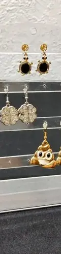 Exhibidor Aretes Placa Transparente Acrílico 18cm Lote 24pzs Blanco — Coleccionables vintage