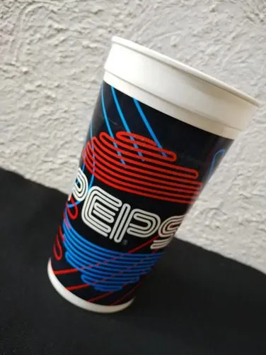 Vaso Plástico Pepsi Vintage Retro Original Usado 1997 Blanco