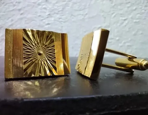 Mancuernillas Hickok Doradas Vintage 90's Usado Original Dorado