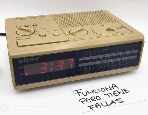 Radio Reloj Digital Sony Dream Machine Icf-c2w Am/fm 2 Bands Beige
