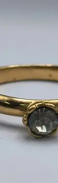 Anillo Solitario De Compromiso Zirconia Chapa De Oro Usado#8 Dorado 8 — Coleccionables vintage (foto 4)