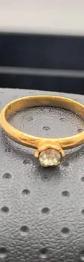 Anillo Solitario De Compromiso Zirconia Chapa De Oro Usado#8 Dorado 8 — Coleccionables vintage (foto 3)