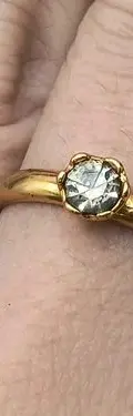Anillo Solitario De Compromiso Zirconia Chapa De Oro Usado#8 Dorado 8 — Coleccionables vintage