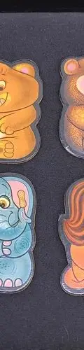 Set Portavasos De Animales Vintage Años 80's 4-pack Animales Vintage Naranja Oscuro — Decoración vintage, años 80s