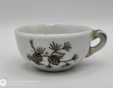 Mini Taza China De Porcelana Vintage D Colección Con Detalle Blanco Mini Taza China De Porcelana Vintage De Colección 3cm Con Detalle