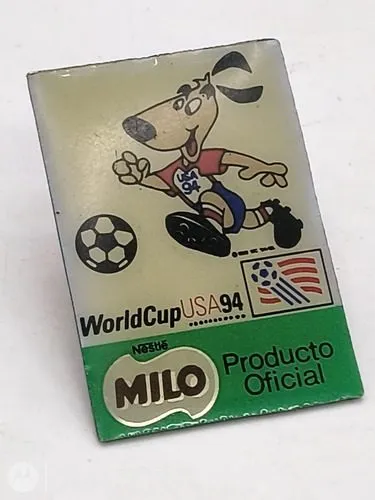 Pin Mundial Fútbol Usa 1994 Mascota Strike Nestle Milo Retro Blanco Y Verde Pin Mundial Fútbol Usa 1994 Mascota Strike Nestle Milo