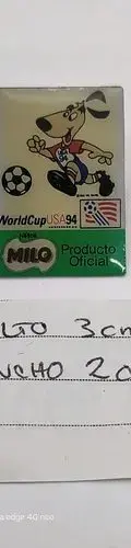 Pin Mundial Fútbol Usa 1994 Mascota Strike Nestle Milo Retro Blanco Y Verde Pin Mundial Fútbol Usa 1994 Mascota Strike Nestle Milo