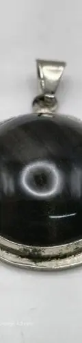Dije De Latón Redondo Con Obsidiana Y Pirámide Teotihuacan Negro Con Plata — Coleccionables vintage (foto 4)