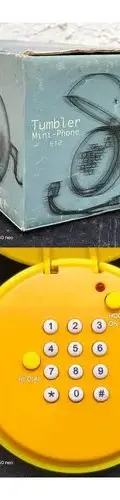 Mini Teléfono Retro Tumbler Mini-phone E12 Emoji Cara Feliz Amarillo — Tech vintage (foto 9)