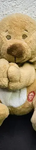 Oso De Peluche Con Moño Musical Funcionando Usado Marrón Claro — Coleccionables vintage, años 90s